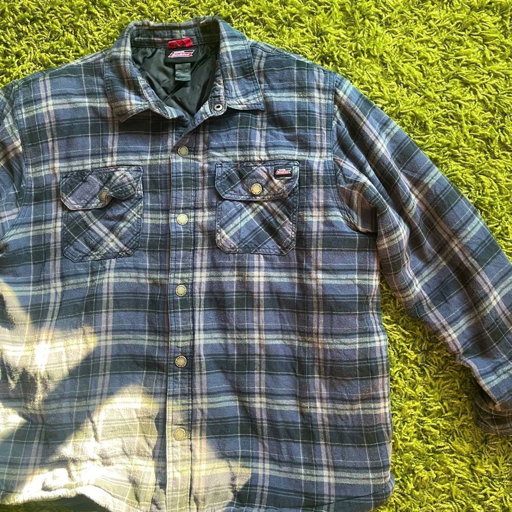 Dickies Blue Plaid Lightweight Shirt Jacket